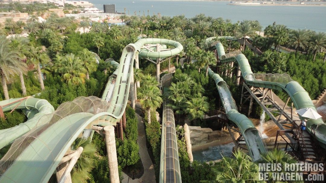 Tobogãs do Parque aquático Aquaventure - Atlantis The Palm, Dubai