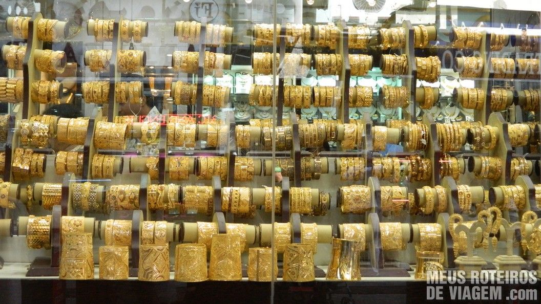 Jóias no Mercado de Ouro de Dubai - Gold Souk