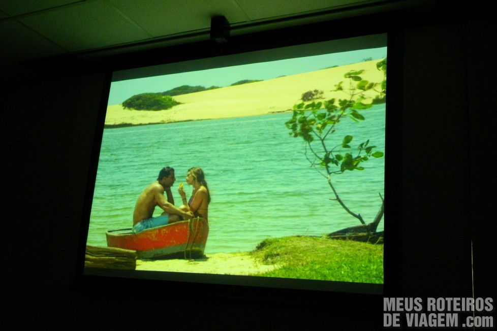 Imagens de "Flor do Caribe" no telão