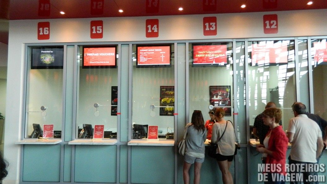 Bilheteria do Ferrari World - Abu Dhabi, Emirados Árabes
