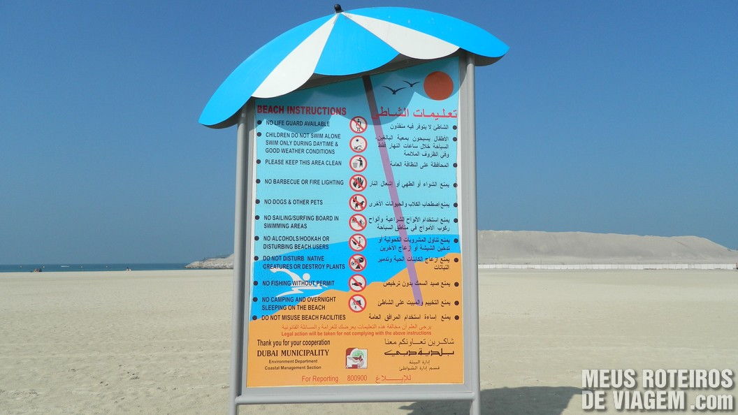 Regras para utilizar a praia