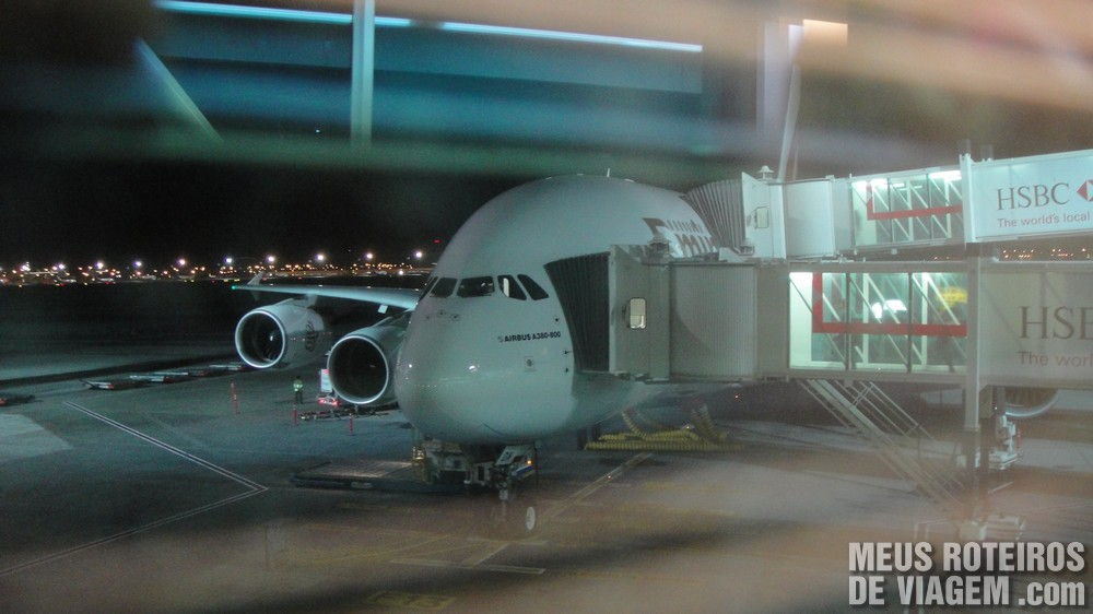 Airbus A380 no Terminal 3 do Aeroporto de Dubai