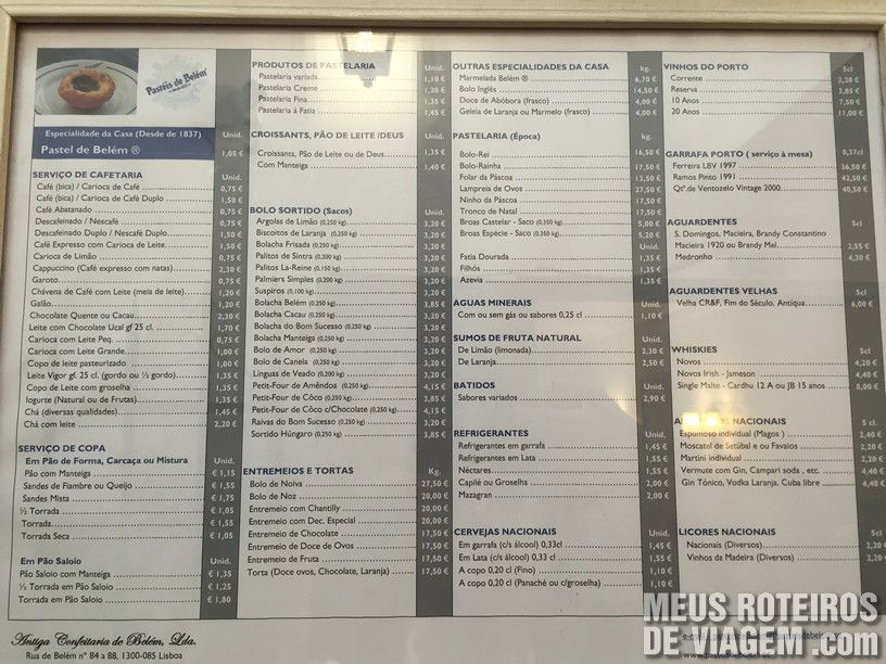 Um café na única fábrica dos Pastéis de Belém, em Lisboa Meus
