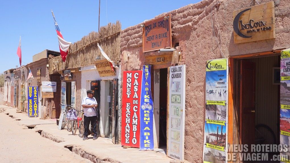 Casas de Câmbio na rua Toconao - San Pedro de Atacama, Chile