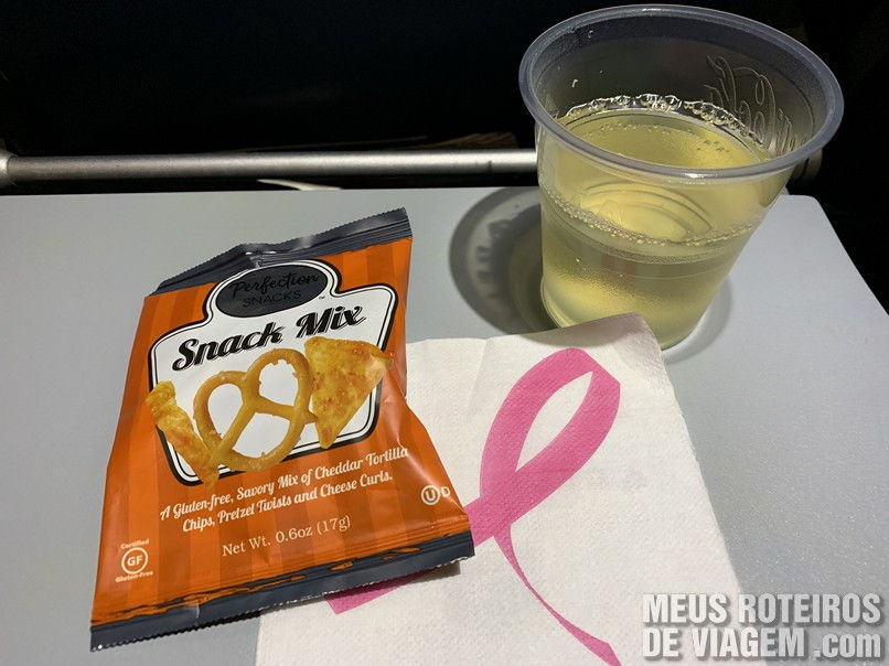 Aperitivo e vinho na Delta Airlines