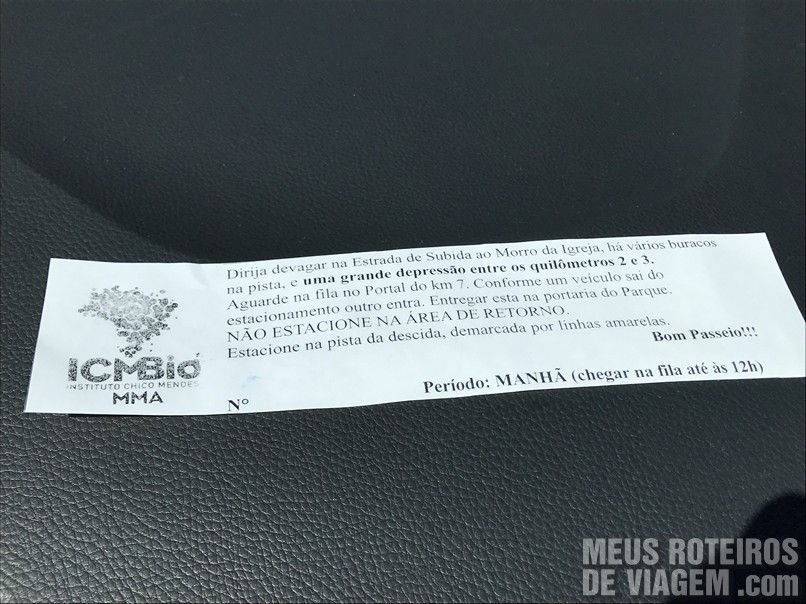 Autorização de acesso ao Morro da Igreja - Urubici
